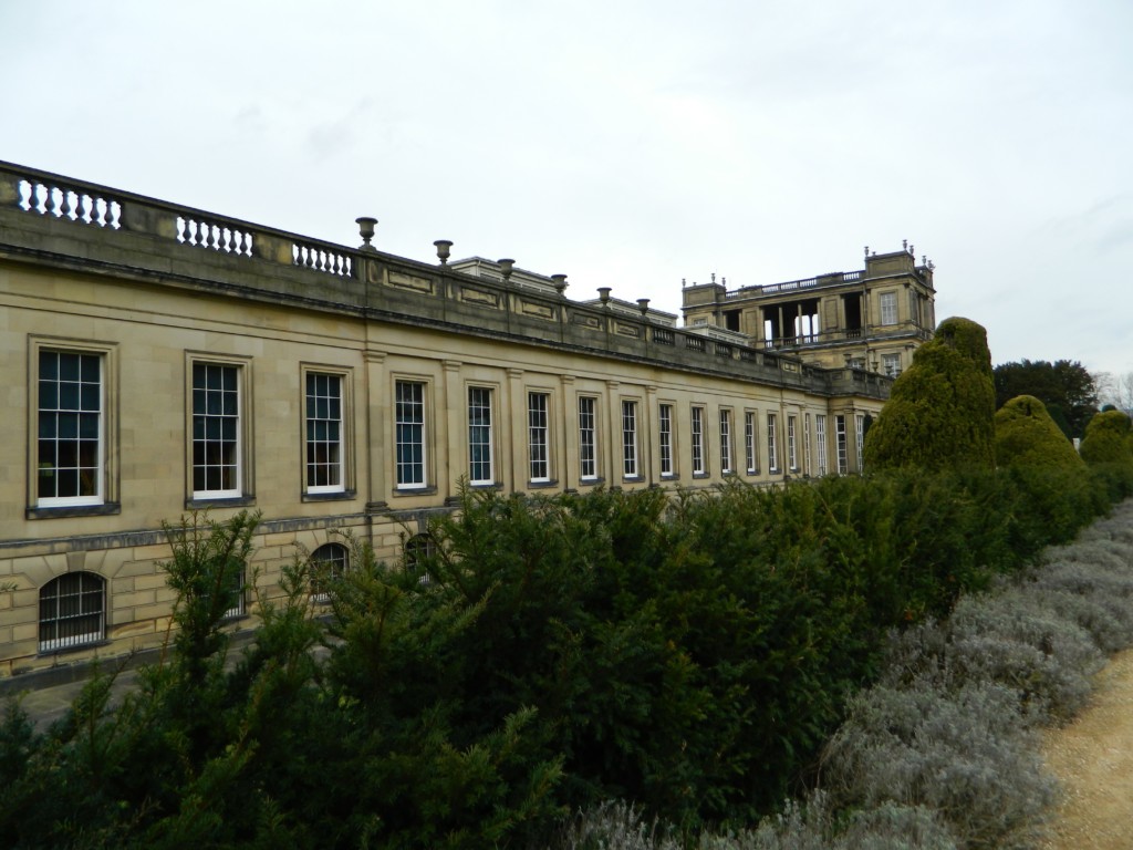 Chatsworth House. You can see some of the urns on the roofline that inspired a certain scene in Death in an English Garden...