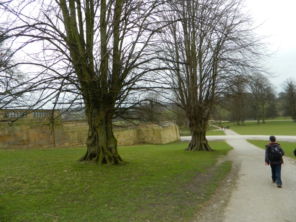 Pathway through the countryside around Chatsworth House grounds. I met some walkers who were on their way to Bakewell. 