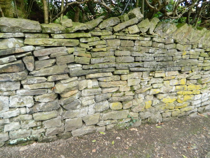 Close-up of one of the dry stone walls 