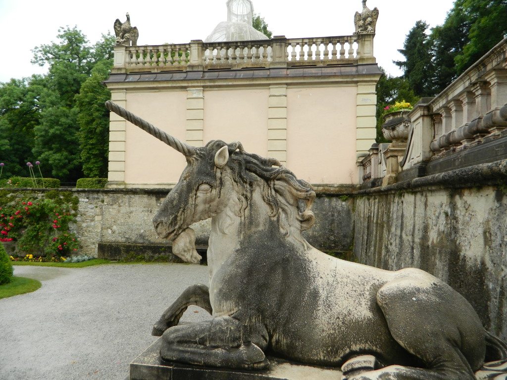 Unicorn statue in Mirabell Gardens