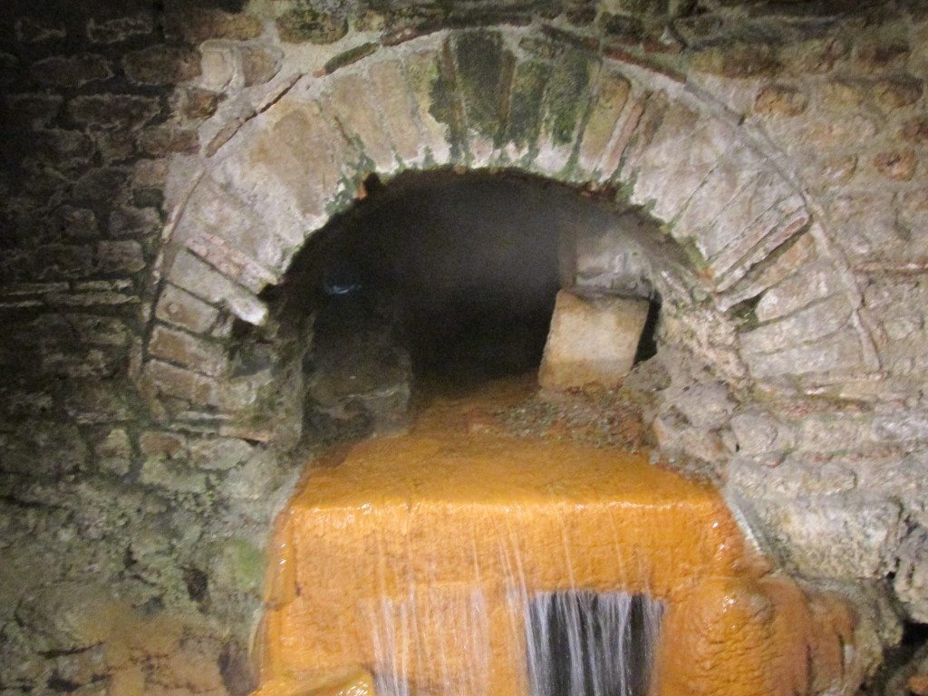 Interior water channels in the Roman Baths.