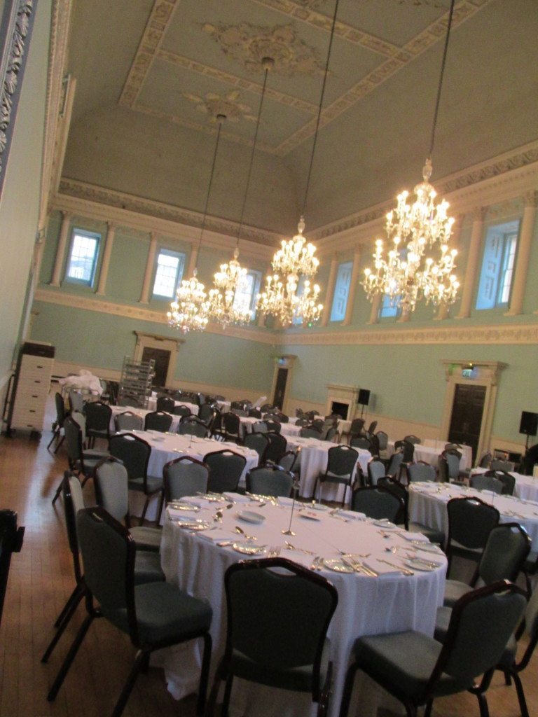 The Ball Room at the Assembly Rooms. I was only able to get a quick glimpse as they were setting up for an event.