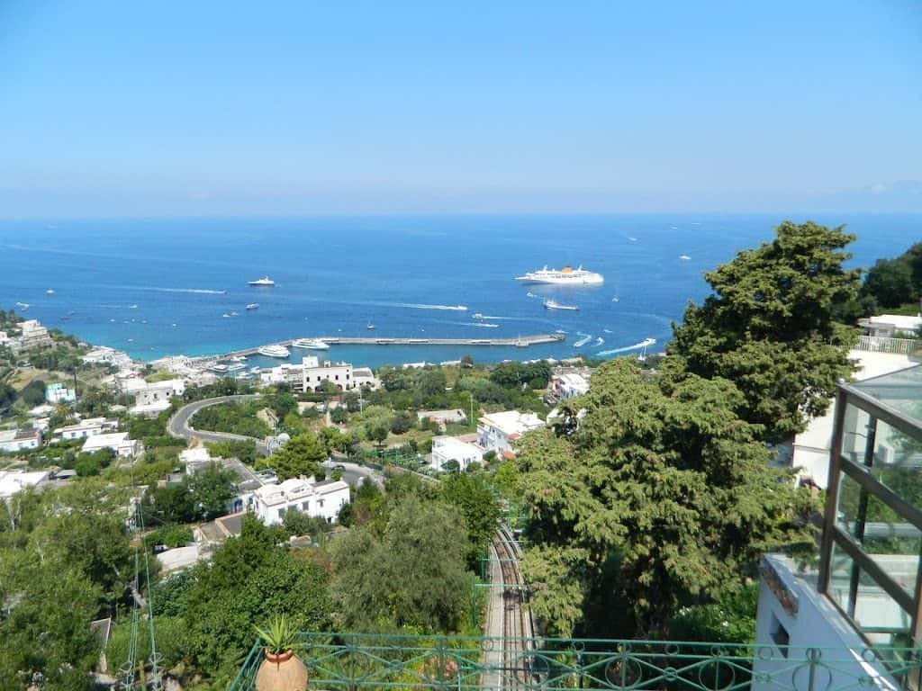 Cruise ship anchored outside Capri's Marina Grande