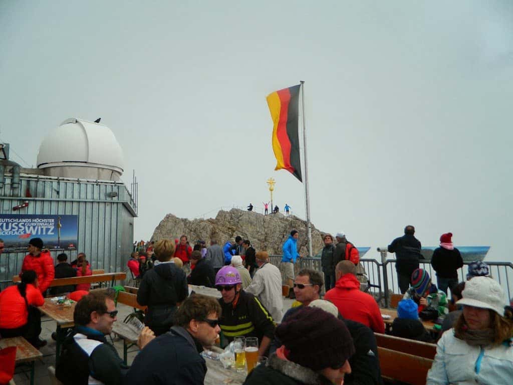 The open-air restaurant at the top of the Zugspitze. 