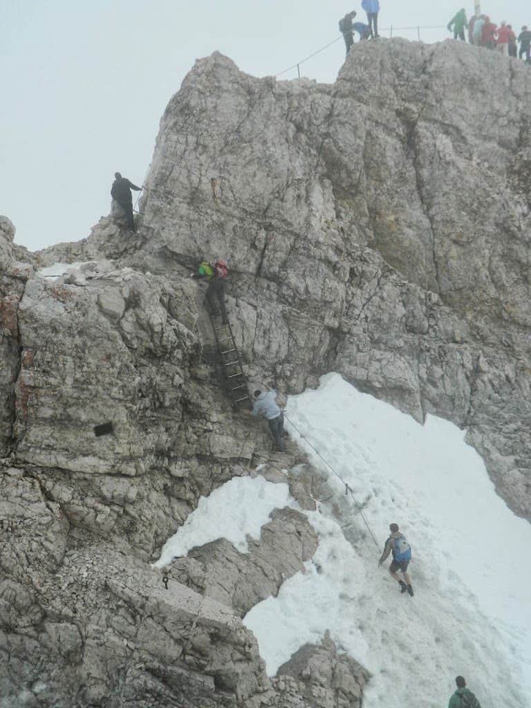 Climbers, almost to the top. 