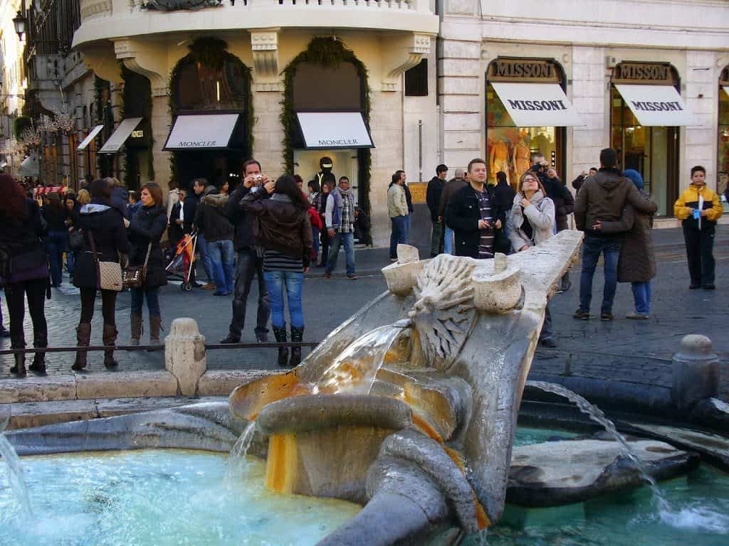 Fountain at the base of the Spanish Steps 